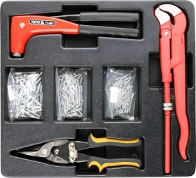 YATO Vložka do zásuvky - kleště nýtovací / Vložka do zásuvky / 6 ks / hasák 330mm / nůžky na plech / nýty (YT-55478)