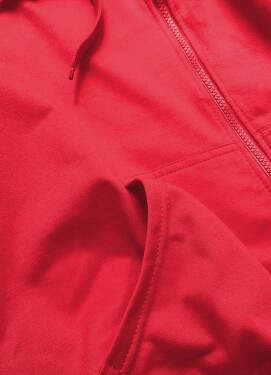 Červená dámská mikina s kapucí model 16150375 - J.STYLE Barva: odcienie czerwieni, Velikost: S (36)