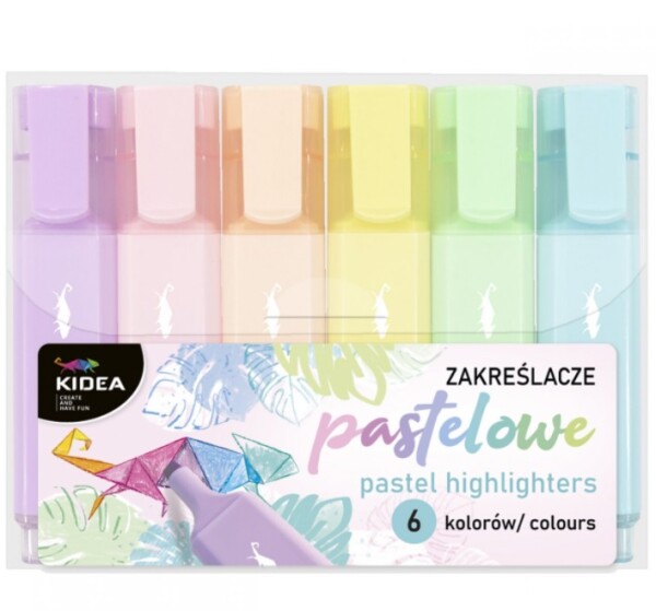 Kidea Kidea, ZP6KA, sada zvýrazňovačů, pastelové barvy, 6 ks
