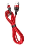 USAMS SJ313 U26 červená / Kabel / USB-C / opletený / 3A / 1 m (SJ313TC02)