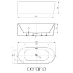 CERANO - Vana akrylátová Bianco - volně stojící - asymetrická - levá - bílá lesklá - 180x80x58 CER-674908