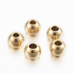 Korálek z nerezové oceli - zlatý - 4 x 3 mm - 1 ks
