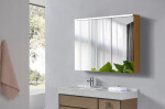 CERANO - Koupelnová zrcadlová skříňka s LED osvětlením Avia - dub medový - 95x70x16,5 CER-661912