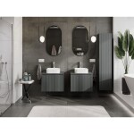 MEXEN/S - Rivel koupelnová skříňka pod umyvadlo 60 cm s deskou, 1 šuplík, reliéf , grafit mat 91A20-06047-1-BFC66