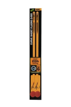 FOX Návazec Curve Short Fluoro D-Rig Velikost 6 20lb 9,07kg Illusion 2ks (CCR185)