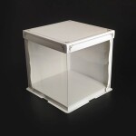 Cake Star Cake Star Dortový box bílý s 2 okny (23,5 x 23,5 x 24 cm)