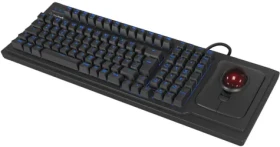 Keysonic KSK-8202ELU-T černá / Klávesnice s trackballem / Full-size / US / podsvícená (61104)
