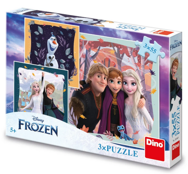 Puzzle Frozen: Radostný podzim 3x55 dílků