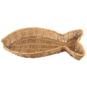 IB LAURSEN Ratanový koš ve tvaru ryby, přírodní barva, proutí