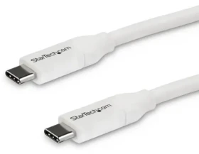 StarTech bílá / Napájecí kabel USB-C / PD / 5A / 4 m (USB2C5C4MW)