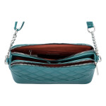 Módní prošívaná dámská koženková crossbody Freay, zelená