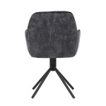 Židle jídelní a konferenční, černá látka v dekoru žíhaného sametu, kovové černé nohy