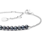 Perlový náramek Carina Black - sladkovodní perla, stříbro 925/1000, 17 cm + 4 cm (prodloužení) Černá