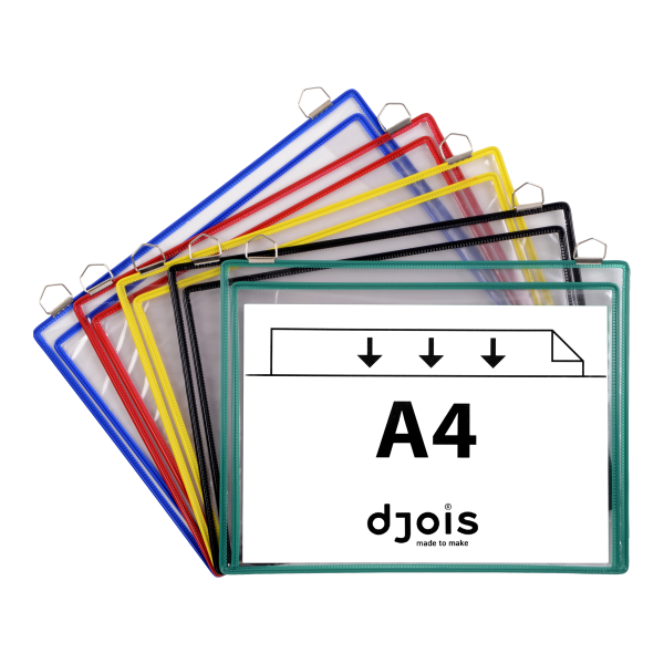 Djois velkokapacitní rámeček s kapsou a dvěma očky, A4, mix barev, 5 ks