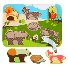 Lesní zvířátka -dřevěné vkládací puzzle dílů