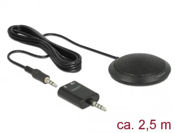 Delock Konferenční stolní mikrofon / všesměrový pro konferenci / 3.5 mm stereo jack (M) / 3 pin (65873)