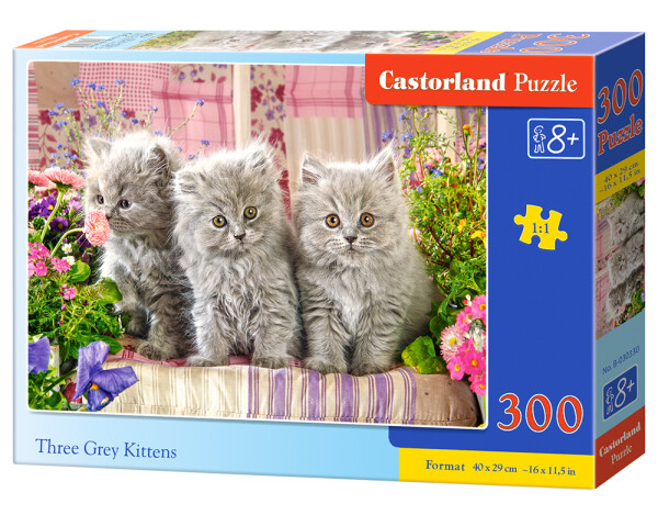 Puzzle Castorland 300 dílků - Tři šedivá koťátka