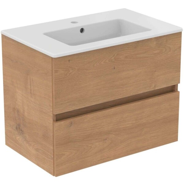 IDEAL STANDARD - Eurovit+ Skříňka s umyvadlem, 55x70x44 cm, 2 zásuvky, přírodní dub R0573Y8