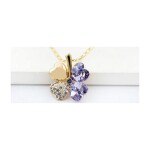 Náhrdelník Swarovski Elements Čtyřlístek - zlato světle fialový, Fialová 40 cm + 5 cm (prodloužení)