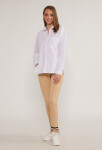 Kalhoty Monnari Látkové kalhoty s dekorativní úpravou Béžová barva 44