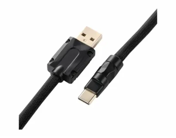 Sharkoon SGK50 Aviator Kabel černá / spirálový kabel USB-A (M) - USB-C (M) / 1.85m (4044951040353)