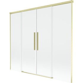 MEXEN/S - Rox vanová zástěna 2-křídlová posuvná 170 x 150, transparent, zlatá kartáčovaná 8C9-170-002-55-00
