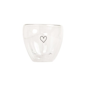Eulenschnitt Skleněný hrnek Heart Double Glass, čirá barva, sklo