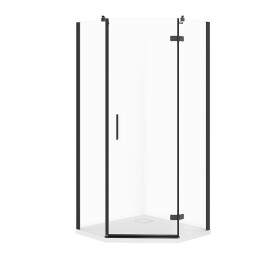 CERSANIT - Sada B774: kout JOTA pětiúhelník pravý, černý 80x80x195 + TAKO SLIM VIR S601-161