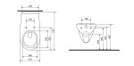 SAPHO - HANDICAP závěsná WC mísa, prodloužená, Rimless, 37,5x73cm, bílá K670-002