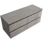 CERANO Koupelnová skříňka Carole + deska pod umyvadlo Navira Slim - 18 mm - betonově šedá - 120x49,8x46 cm