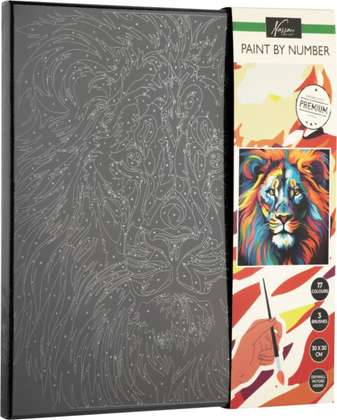 Malování podle čísel na černé plátno lev - Craft Creative