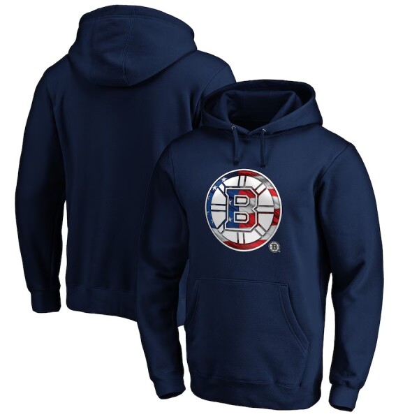 Fanatics Pánská mikina Boston Bruins NHL Banner Wave Logo Pullover Hoodie - Navy Velikost: L