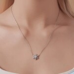 Stříbrný náhrdelník se sněhovou vločkou - 1 ct MOISSANITE + CERTIFIKÁT, Stříbrná 40 cm + 5 cm (prodloužení) certifikát GRA, hadřík na čištění stříbra, dárková krabička