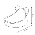 PLUSH NEST PLUSH NEST Dětské křesílko Huggy Bear 68 × 45 cm beránek, šedé