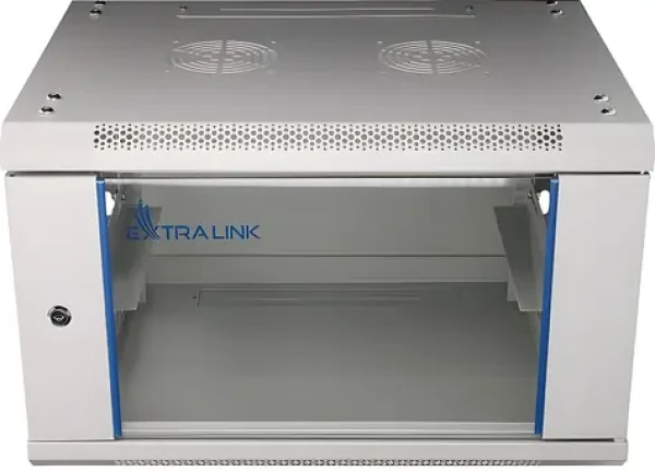 Extralink EX.8567 šedá / Nástěnný rozvaděč / 19" / 6U / 600x600 mm / skleněné dveře (EX.8567)