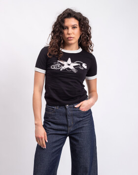 Tričko Carhartt WIP W' S/S Outlaw Star Ringer T-Shirt Black/Wax heavy stone wash