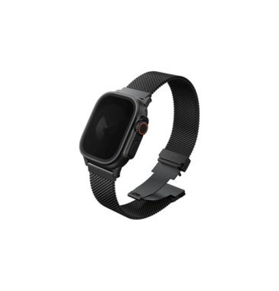 UNIQ DANTE PRO řemínek pro Apple Watch 49 46 45 44 mm - GRAPHITE BLACK (černá) (8886463692257)