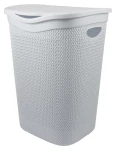 BELLI E FORTI Koš na prádlo RATA bílá / S víkem / 55 l / Plast / Imitace ratanu