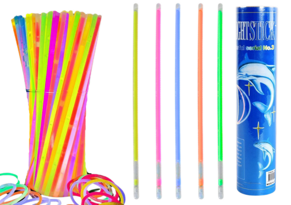 Mamido Fluorescenční náramky 100 kusů v různých barvách svítící ve tmě
