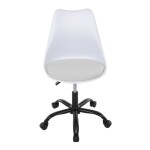 Židle kancelářská, bílá plastová skořepina, sedák bílá látka, kovový kříž