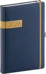 NOTIQUE Denní diář Twill 2026 modro-zlatý / 15 x 21 cm (PGD-DA5TW-6016)