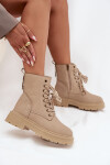 Dámské Botky Workery Na Zip Béžové Tirina 39