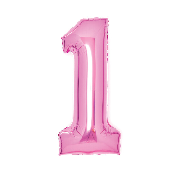 Balónek fóliový číslo 1 růžový 66 cm Amscan Balónek fóliový číslo 1 růžový 66 cm Amscan