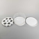 Cake star Plastový kulatý box na cupcakes nebo dort bílý 1 patro (na 6ks)