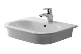 DURAVIT - D-Code Umyvadlo zápustné, 55x44 cm, s přepadem, s otvorem pro baterii, bílá 0337540000