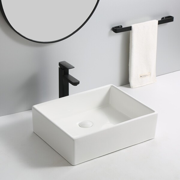 Erga Elsa, umyvadlo na desku 500x395x140 mm, bílá lesklá, ERG-V03-9506-WH