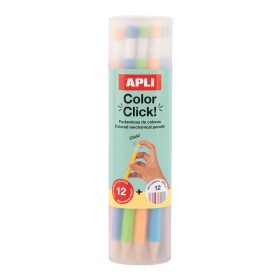 APLI pastelky stiskací s náhradními tuhami, 12 ks, mix barev