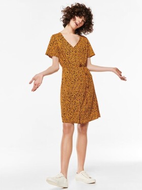 Oranžové šaty s leopardím vzorem M&Co