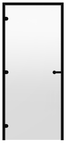 Dveře do parní sauny ALU HARVIA 9x21, čiré 890x2090 mm, černý rám CDA92104BLL