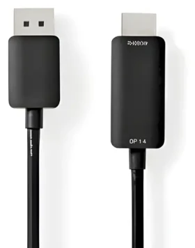 Nedis DisplayPort-HDMI kabel černá / Kabel DisplayPort na HDMI / 4K 60Hz / Poniklované konektory / 2 m (CCGP37104BK20)
